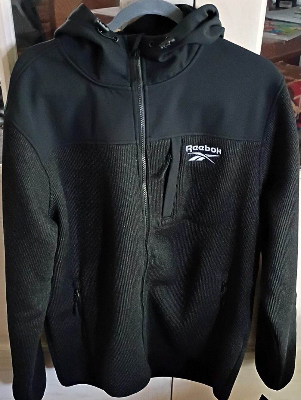 Reebok Black Hooded Performance Zip Jacket